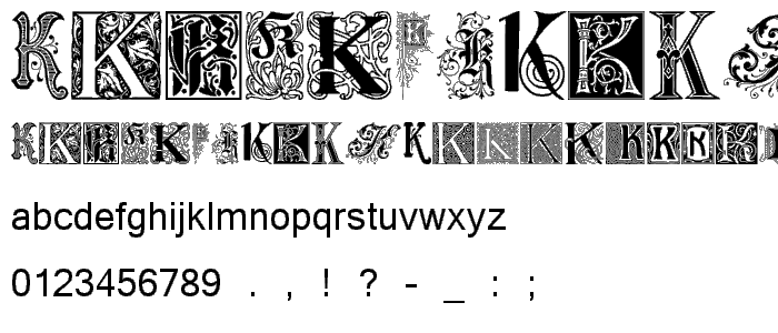 Ornamental Initials K font